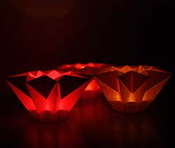 Lampion-Teelichter  in Falttechnik 